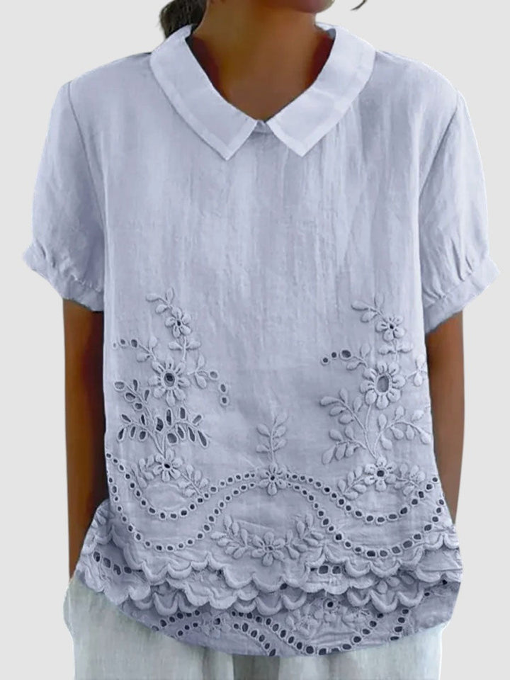 LILA | T-SHIRT CON RICAMO FLOREALE