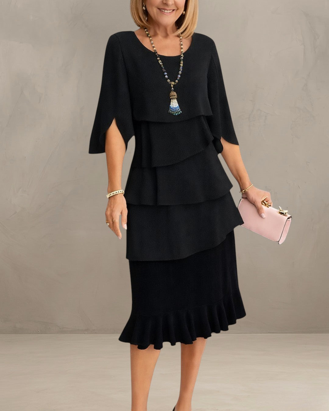 MARGARET | ABITO MIDI CON VOLANT