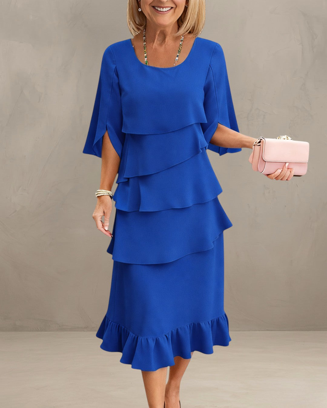 MARGARET | ABITO MIDI CON VOLANT