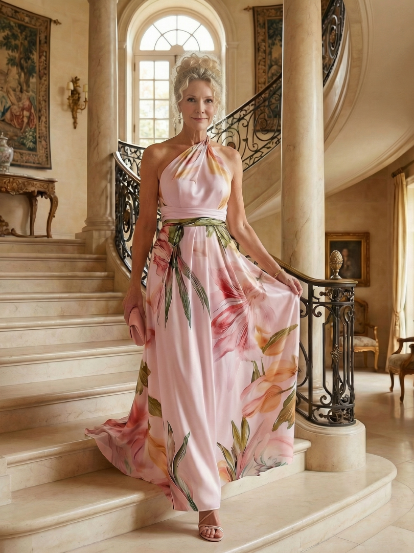 AMIEL | ABITO MAXI FIORITO LEGGERO