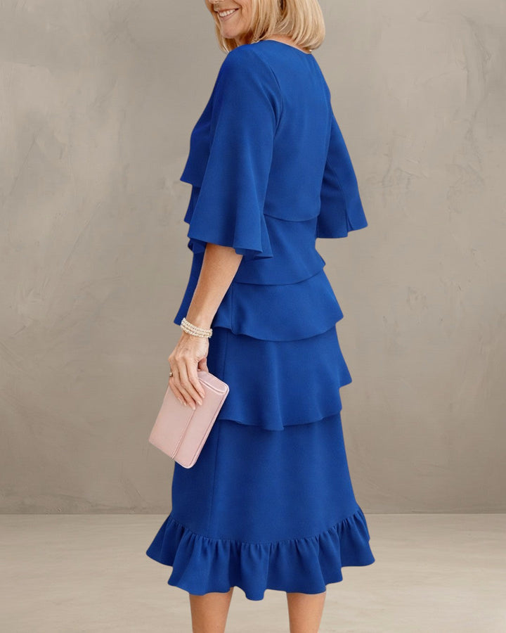 MARGARET | ABITO MIDI CON VOLANT