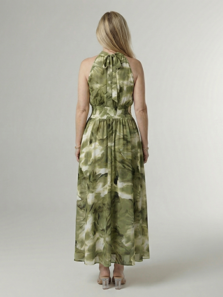 SYLIN | ABITO MIDI CON COLLO HALTER ARRICCIATO