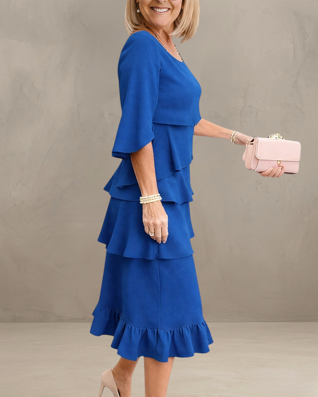 MARGARET | ABITO MIDI CON VOLANT