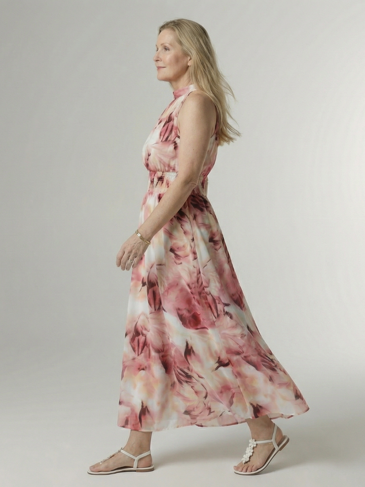 SYLIN | ABITO MIDI CON COLLO HALTER ARRICCIATO