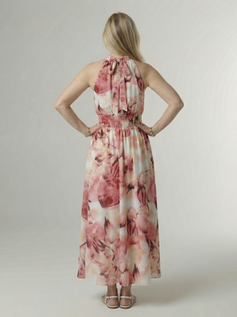 SYLIN | ABITO MIDI CON COLLO HALTER ARRICCIATO
