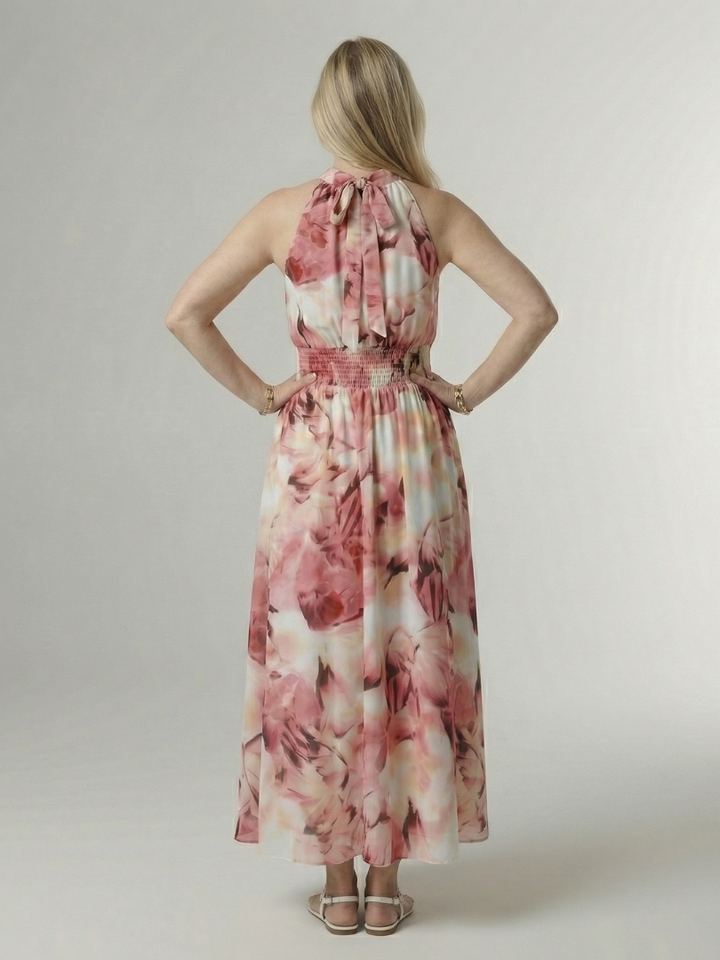SYLIN | ABITO MIDI CON COLLO HALTER ARRICCIATO