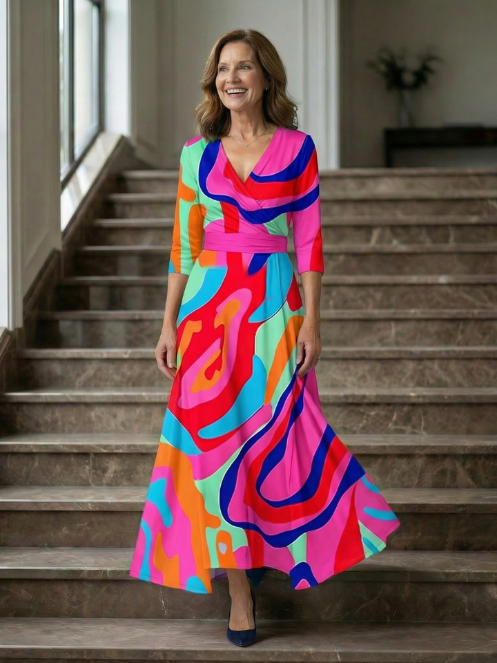 CELINE | ABITO MIDI CON COLLO INCROCIATO