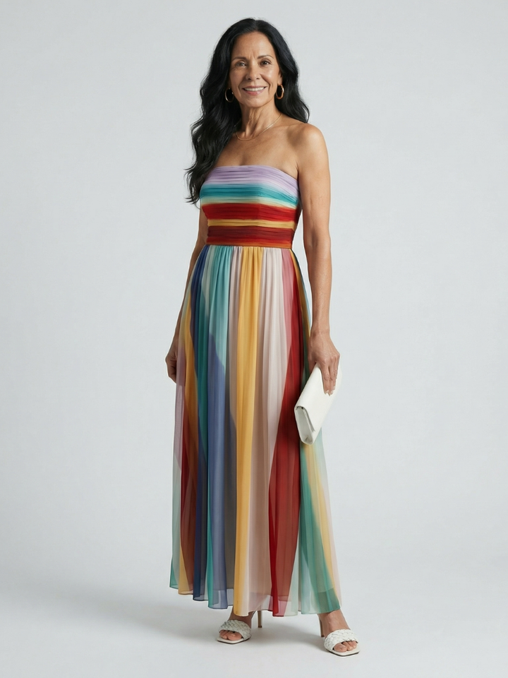 SERENE | ABITO MAXI A RIGHE LEGGERO