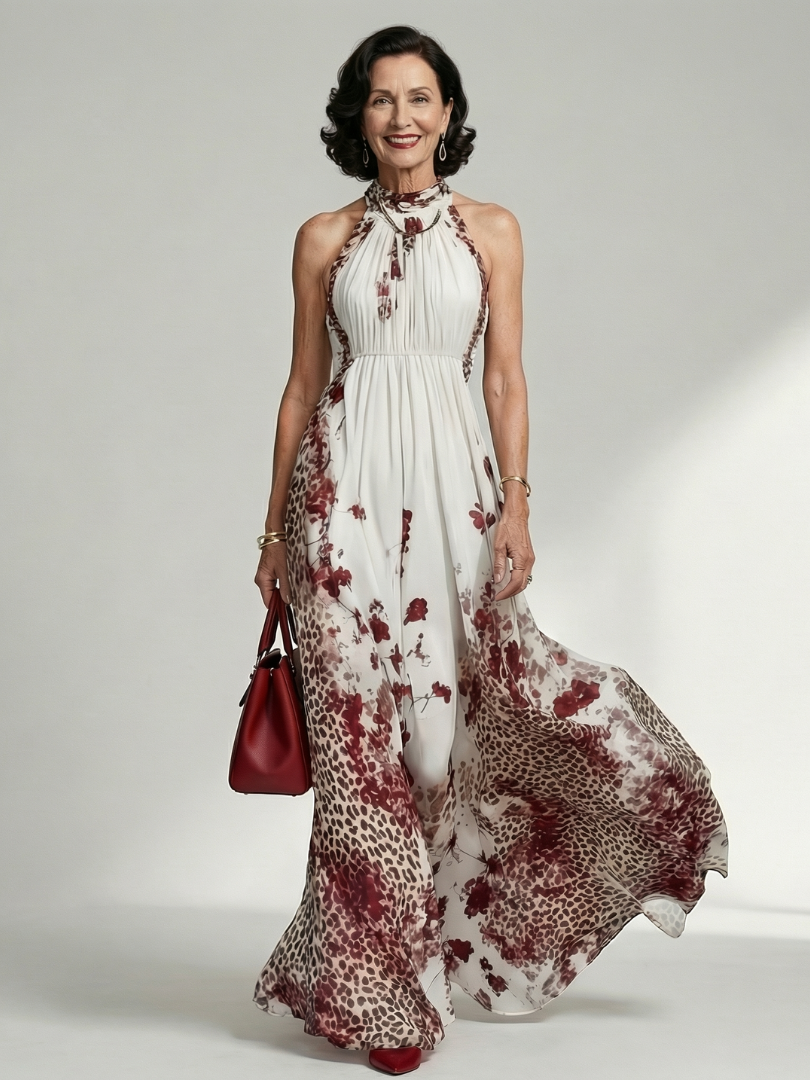 ORLUNE | ABITO MAXI PLEATTO BIANCO