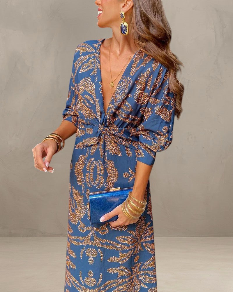 MINA | ABITO ELEGANTE CON MANICHE LUNGHE E STAMPA FLOREALE