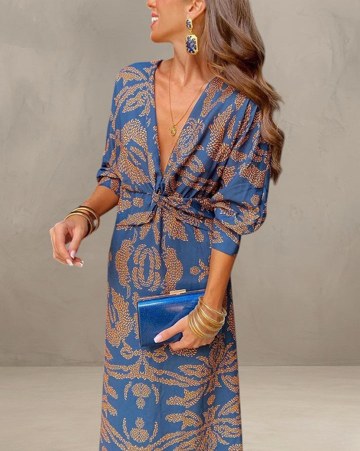 MINA | ABITO ELEGANTE CON MANICHE LUNGHE E STAMPA FLOREALE