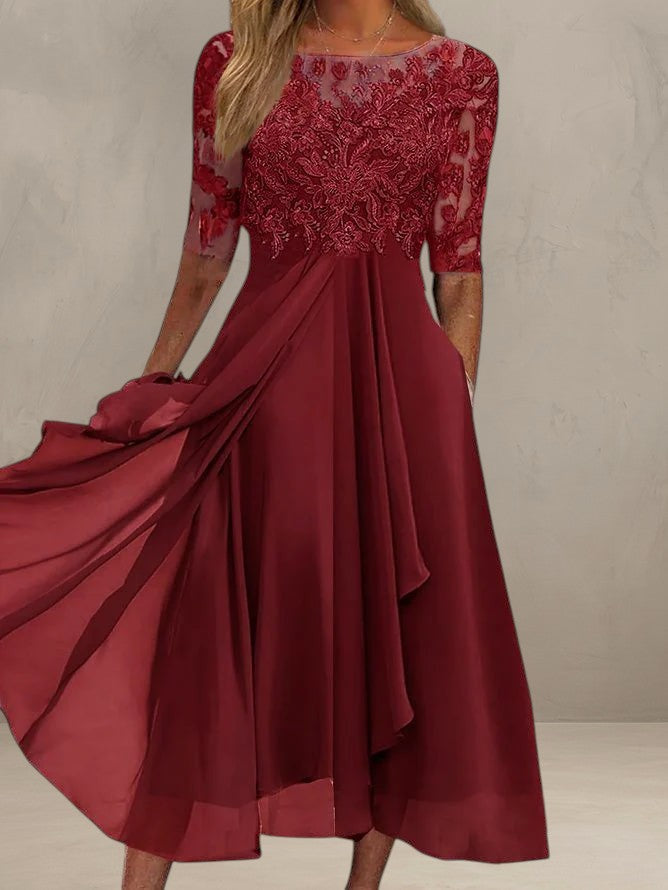 DITA | ABITO MIDI IN PIZZO ELEGANTE