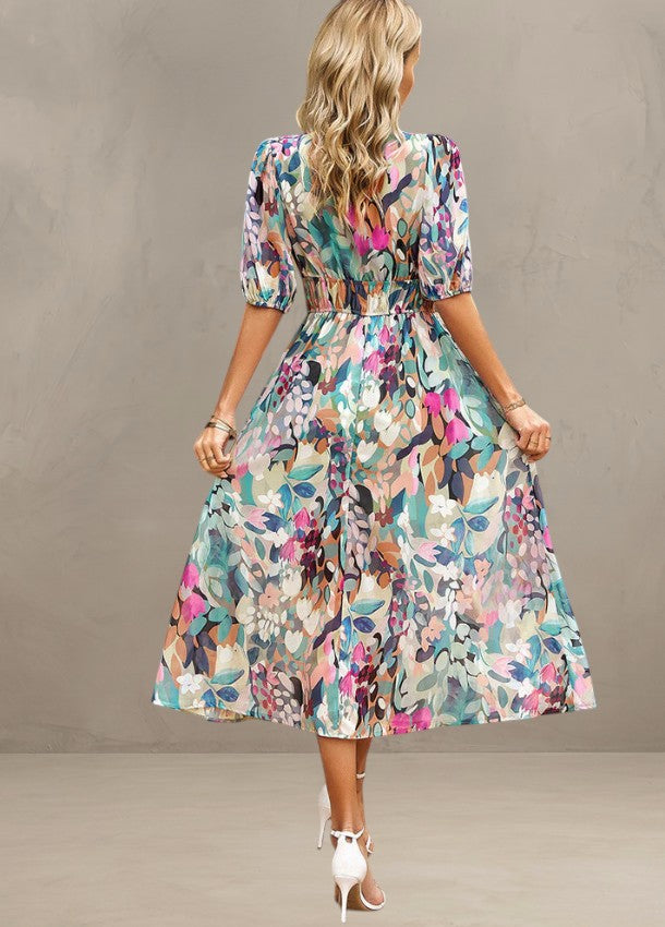 ASTELLA | ABITO MIDI FLOREALE CHE SLANCIA