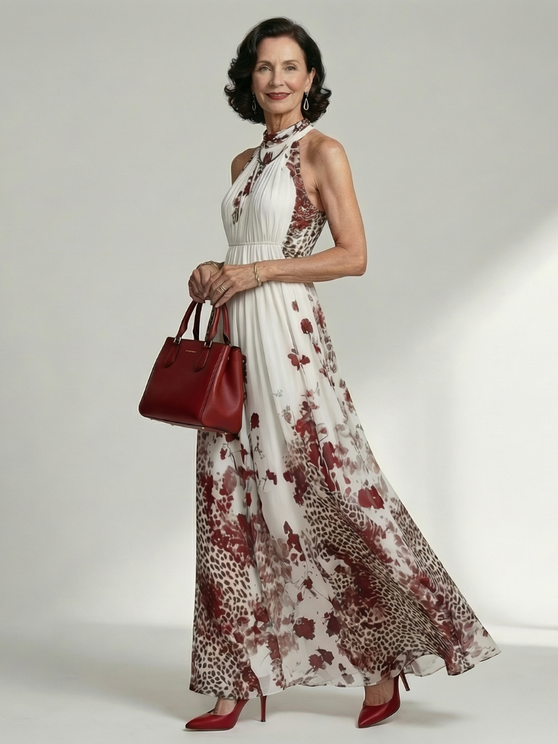 ORLUNE | ABITO MAXI PLEATTO BIANCO