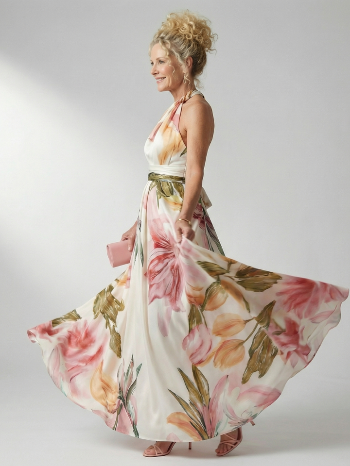 AMIEL | ABITO MAXI FIORITO LEGGERO