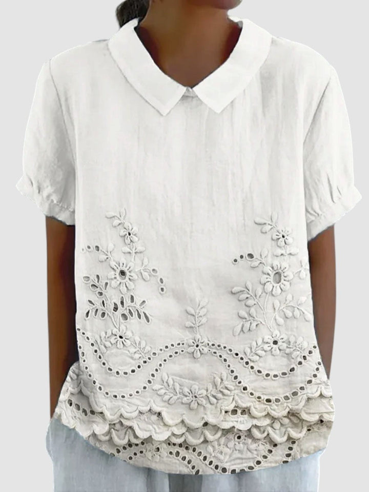 LILA | T-SHIRT CON RICAMO FLOREALE