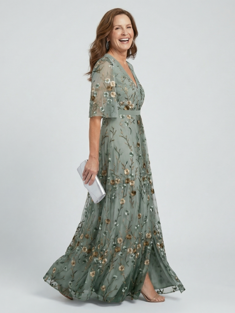 SELORA | ABITO MAXI A FIORI CON COLLO HALTER