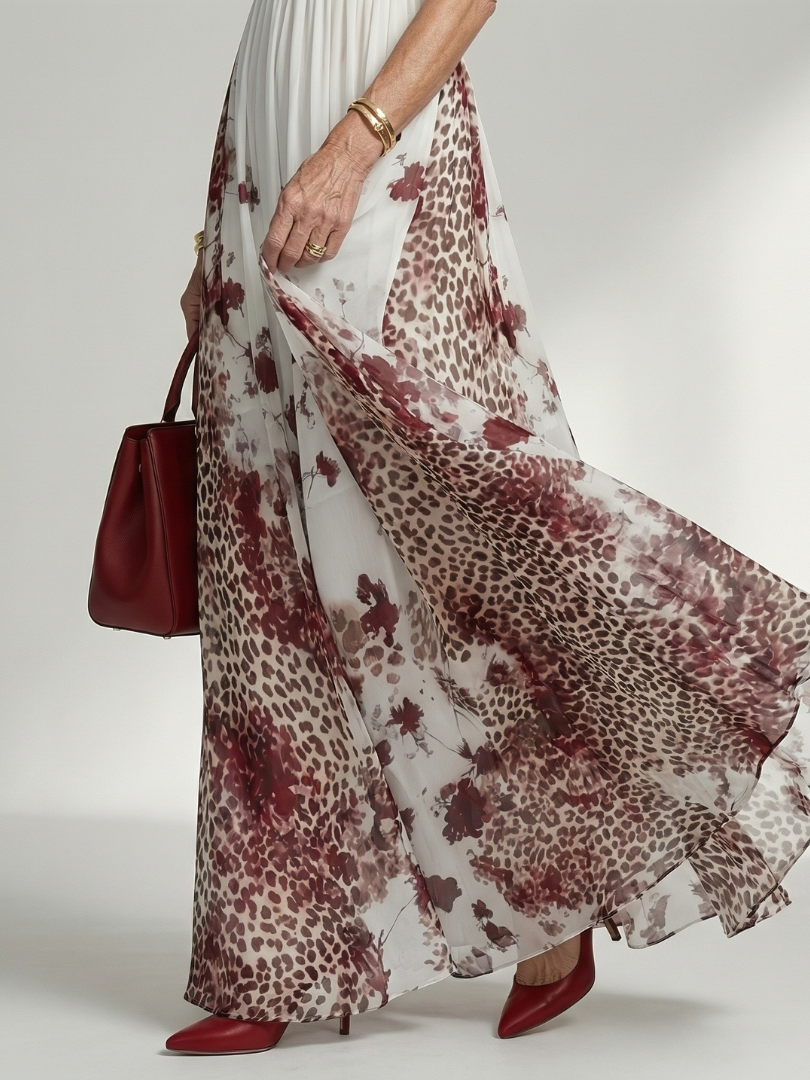 ORLUNE | ABITO MAXI PLEATTO BIANCO