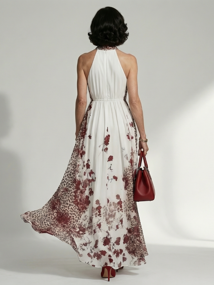 ORLUNE | ABITO MAXI PLEATTO BIANCO