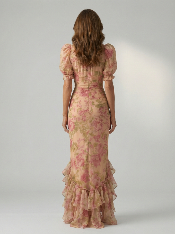 VIANNE | ABITO MAXI CON COLLO ALTO DELICATO