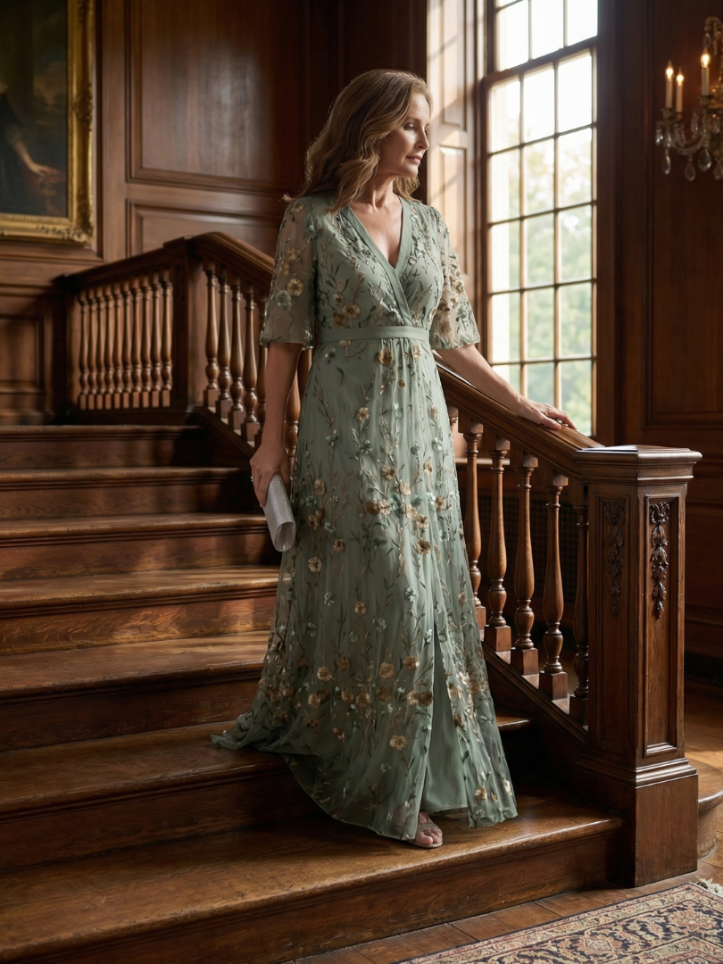 SELORA | ABITO MAXI A FIORI CON COLLO HALTER