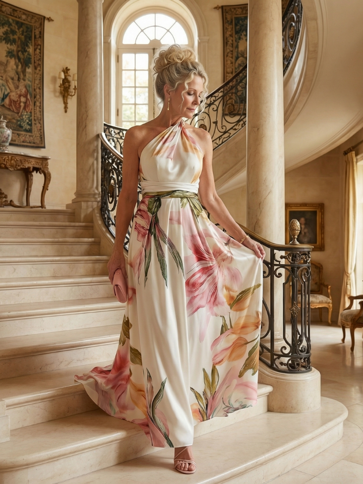 AMIEL | ABITO MAXI FIORITO LEGGERO