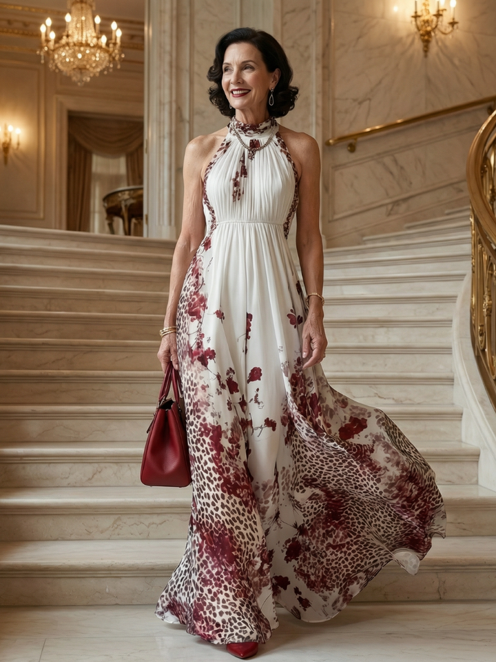 ORLUNE | ABITO MAXI PLEATTO BIANCO