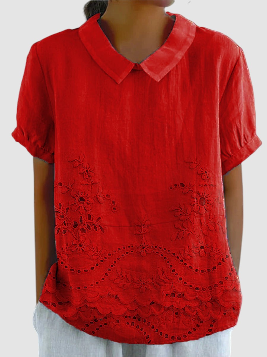 LILA | T-SHIRT CON RICAMO FLOREALE