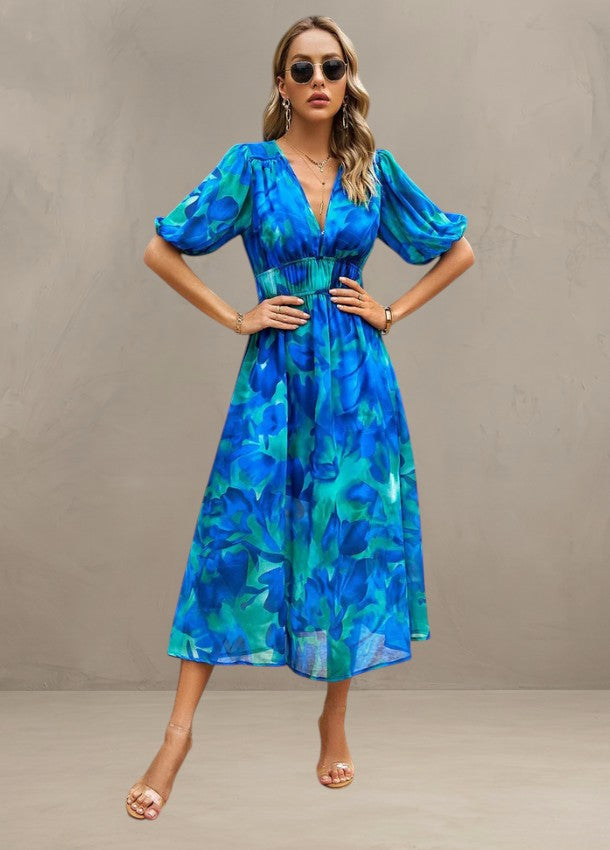 ASTELLA | ABITO MIDI FLOREALE CHE SLANCIA