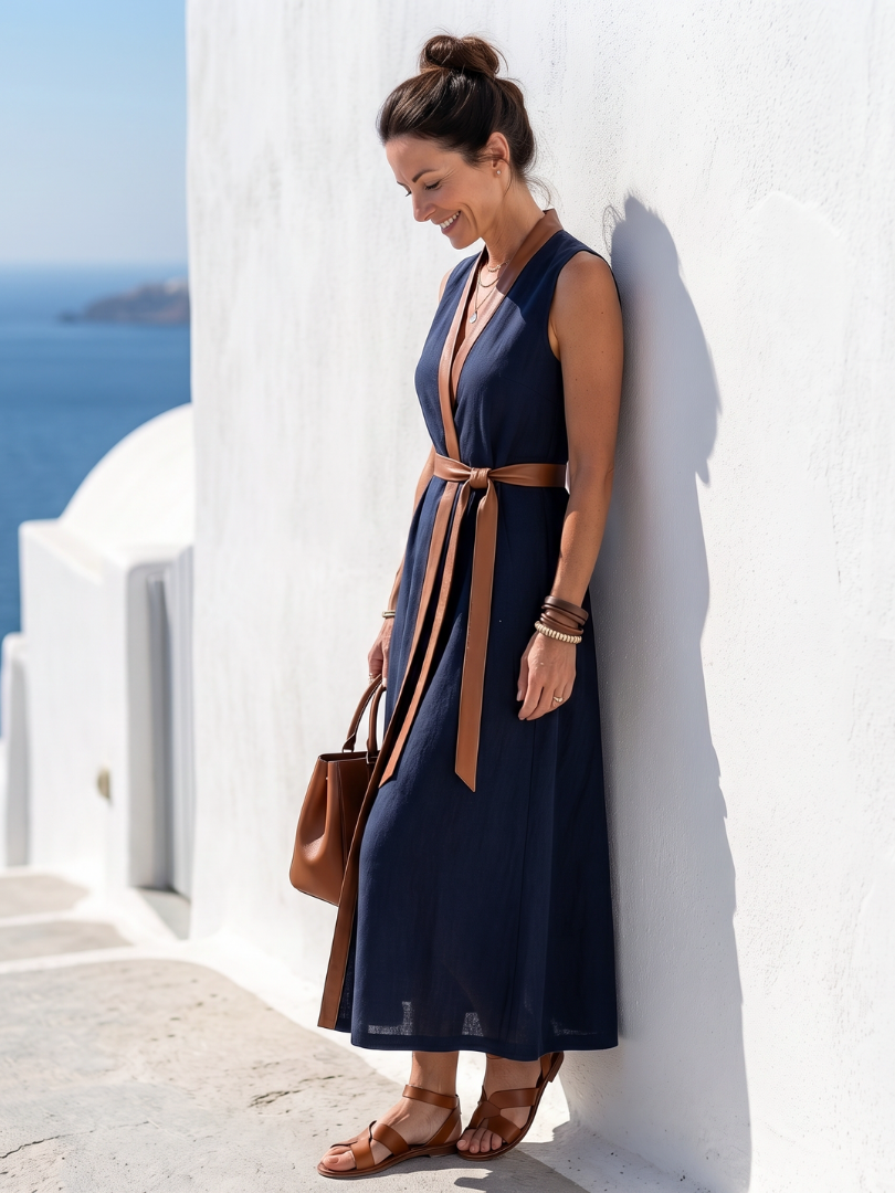 MYRA | ABITO MIDI CON CONTRASTO