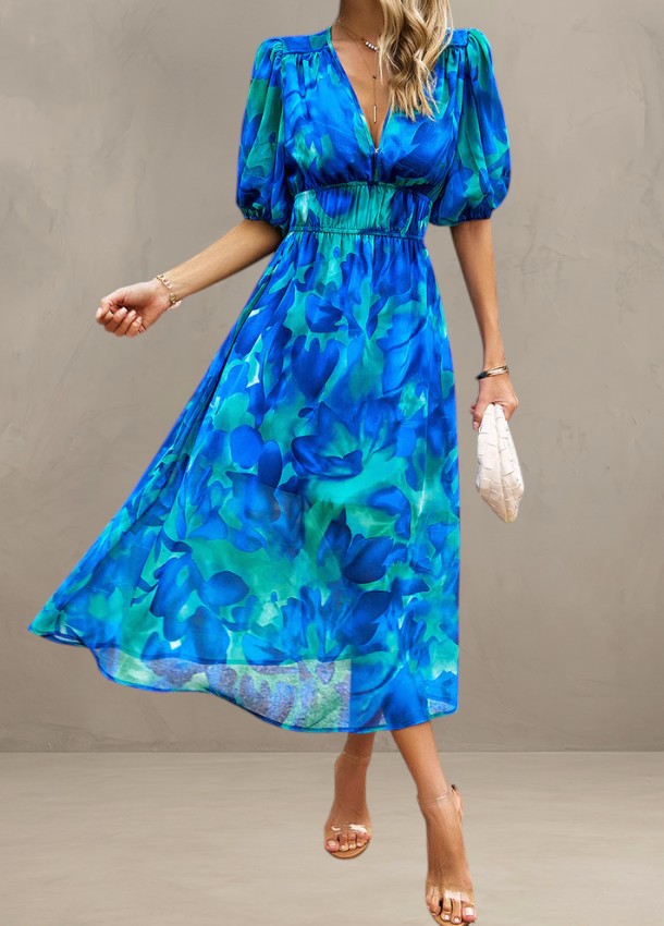 ASTELLA | ABITO MIDI FLOREALE CHE SLANCIA