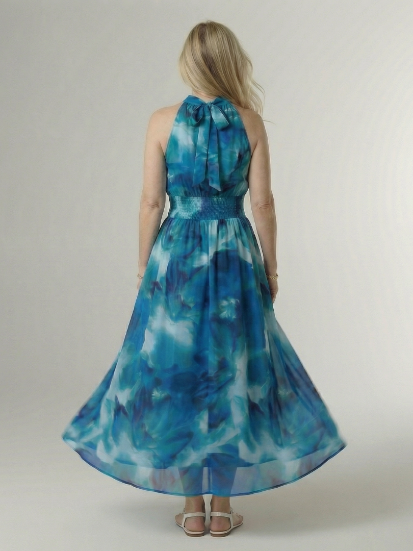 SYLIN | ABITO MIDI CON COLLO HALTER ARRICCIATO