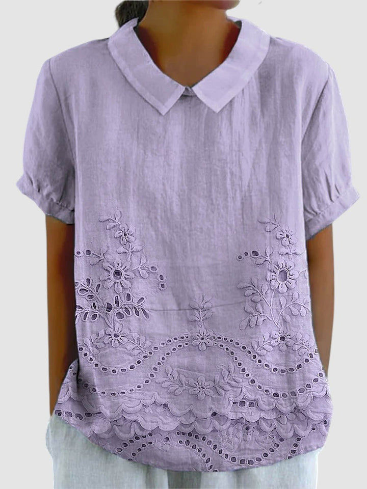 LILA | T-SHIRT CON RICAMO FLOREALE