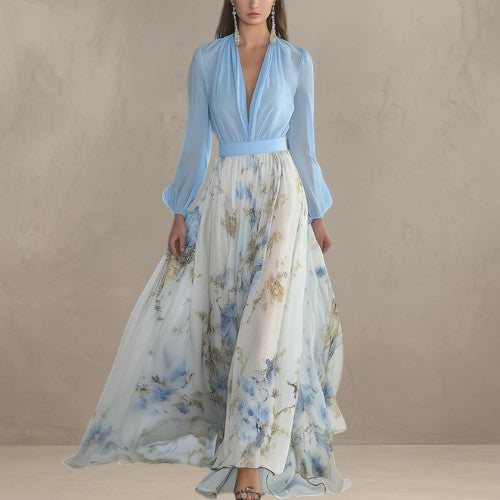 BANDIA | BELLO ABITO MAXI CON STAMPA FLOREALE