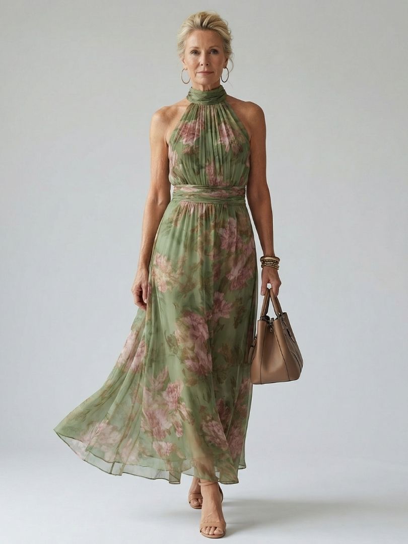 MIRELLE | ABITO MIDI CON COLLO ALL'AMERICANA ARRICCIATO