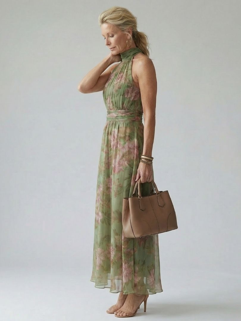 MIRELLE | ABITO MIDI CON COLLO ALL'AMERICANA ARRICCIATO