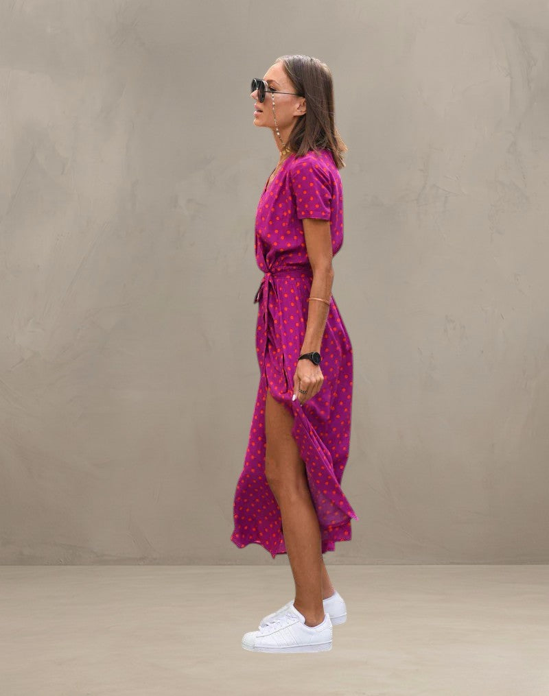 AMELIA | ABITO V-NECK COLORATO