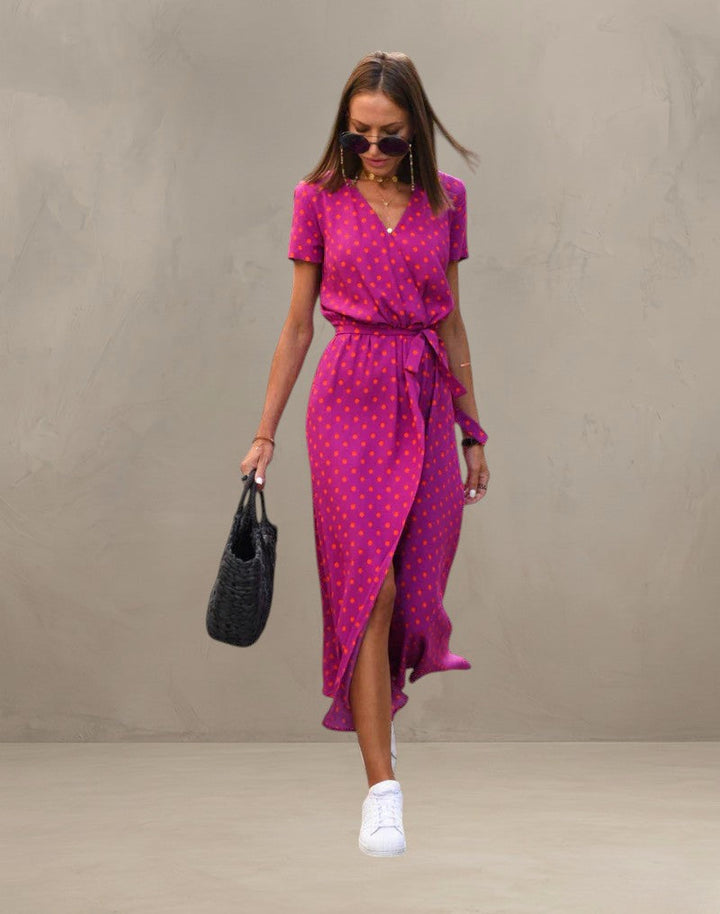 AMELIA | ABITO V-NECK COLORATO