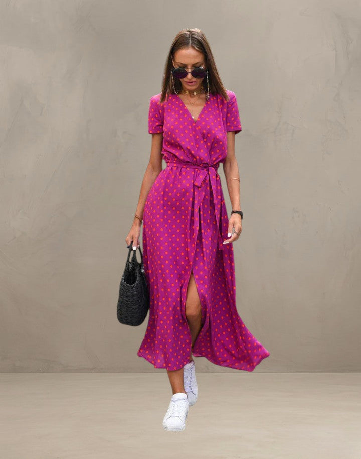 AMELIA | ABITO V-NECK COLORATO