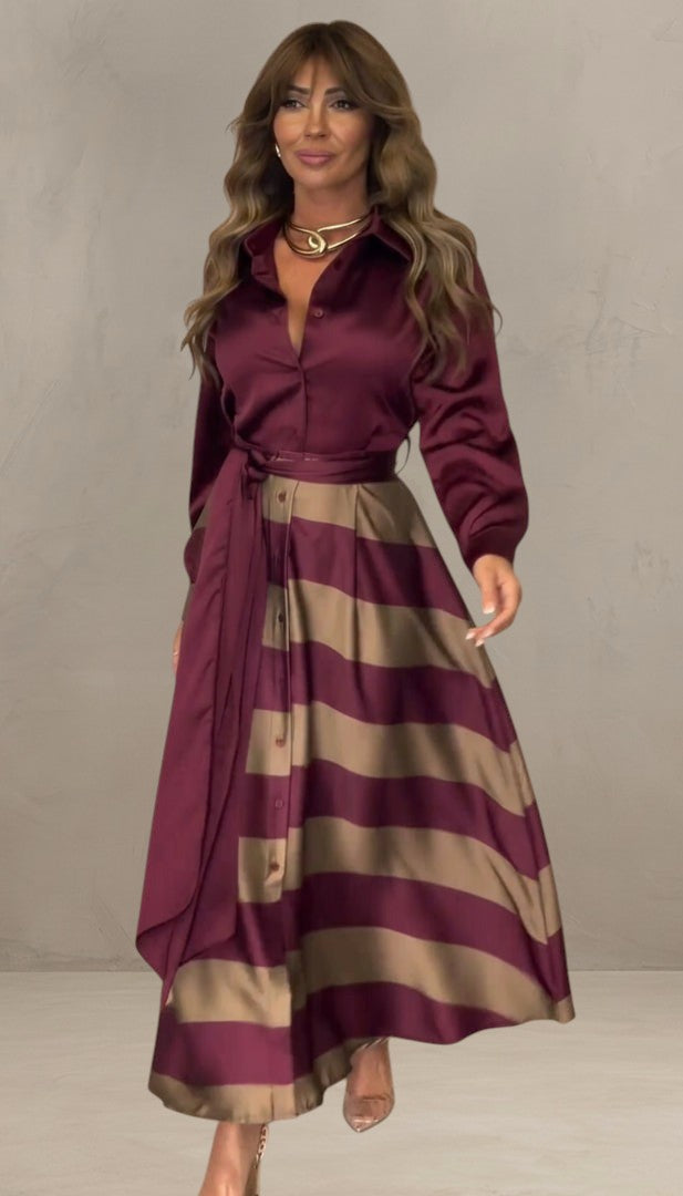 MILA | ABITO MAXI A RIGHE