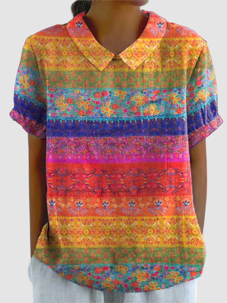 MARA | T-SHIRT A STRISCE FLOREALI