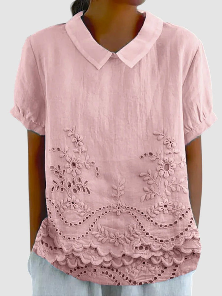 LILA | T-SHIRT CON RICAMO FLOREALE