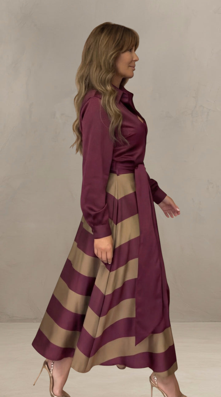 MILA | ABITO MAXI A RIGHE