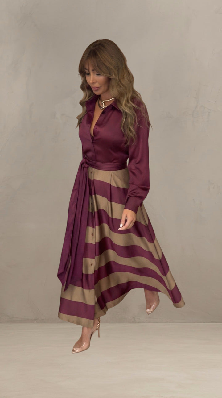 MILA | ABITO MAXI A RIGHE