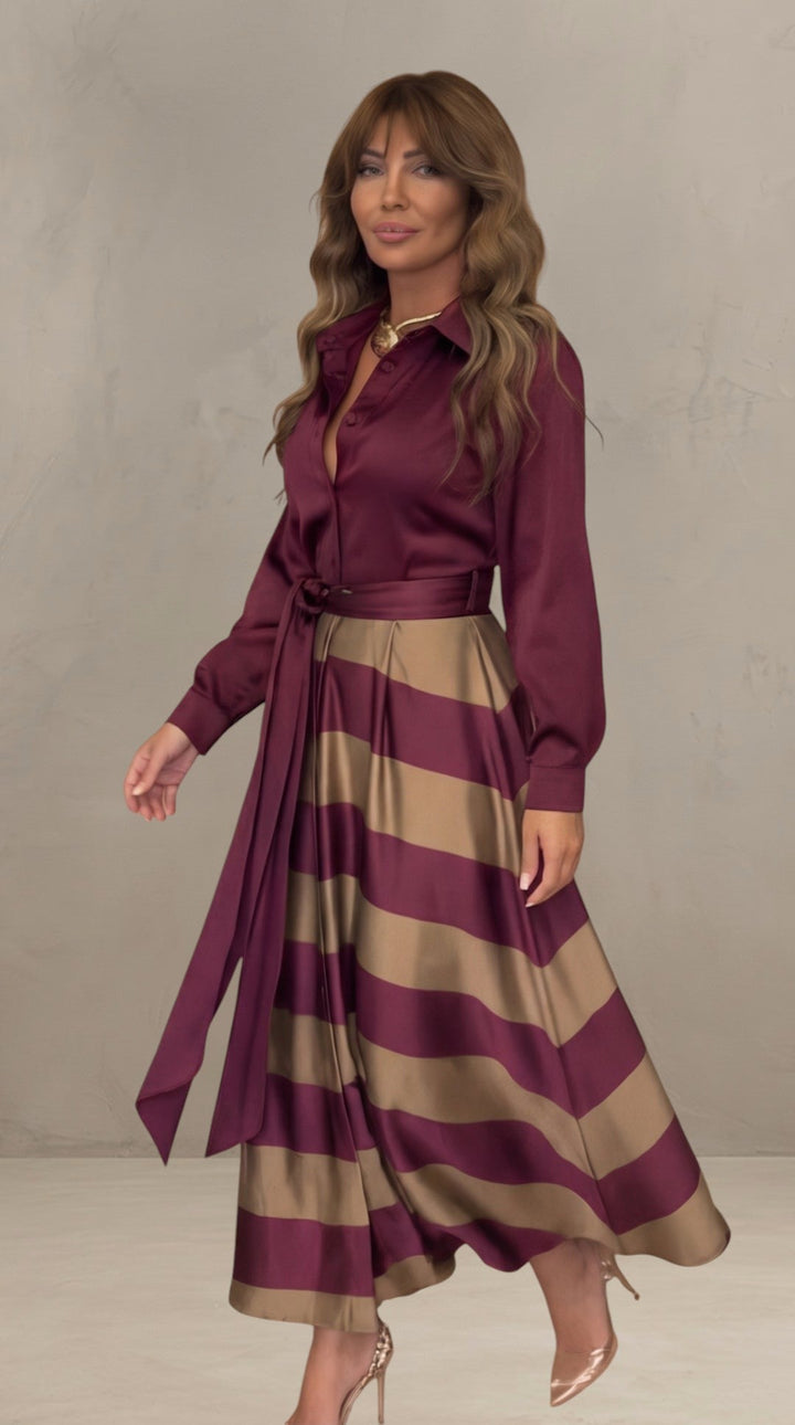 MILA | ABITO MAXI A RIGHE