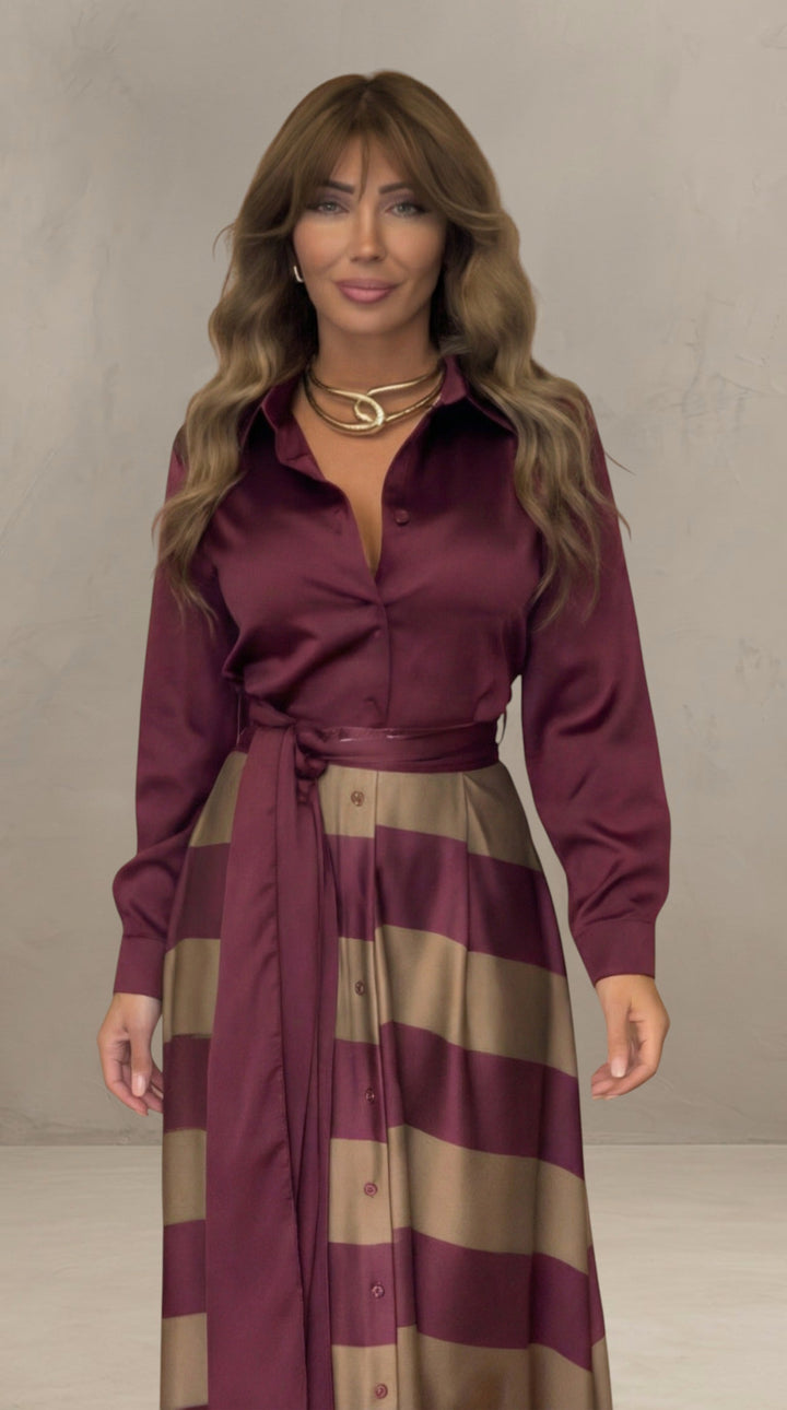 MILA | ABITO MAXI A RIGHE