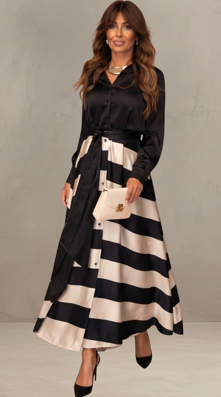 MILA | ABITO MAXI A RIGHE