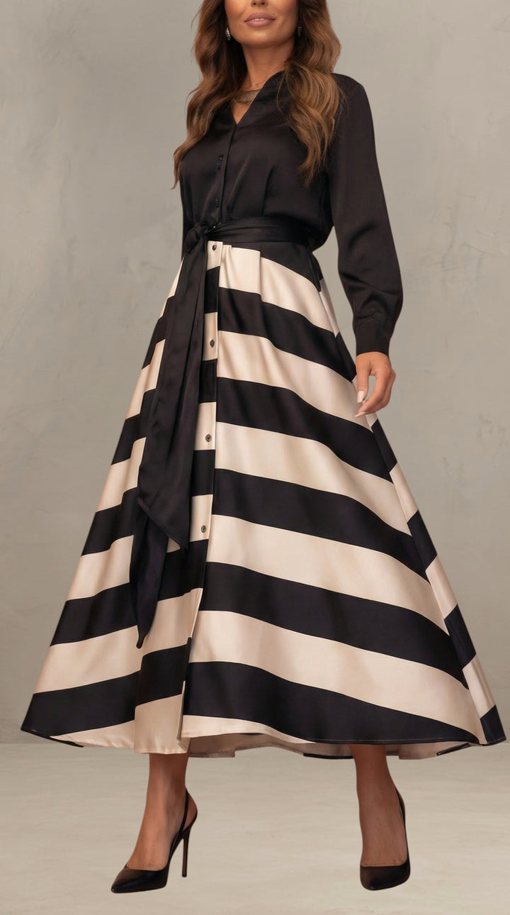 MILA | ABITO MAXI A RIGHE